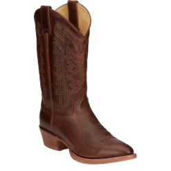 Justin Men's Hayne J12 Medium Round Toe Brown Western Boots CJ2000