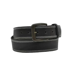 3D Belt Company Men's Black Latigo Double Stitched Belt D1130