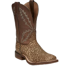 Tony Lama Men's Bowie Taupe Brown Elephant Print Leather Boots XT5103