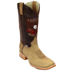 RockinLeather Men's 2nd Amendment Right To Bear Arms Brown Boots 1199