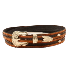 3D Men's Two Toned Leather With 3-Piece Buckle Western Hatband DH402