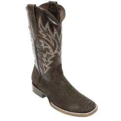 Rockin Leather Men's Chocolate Sanded Python Square Toe Boots 8002