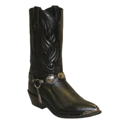 Sage By Abilene Men's 12" Concho Harness Black Leather Boots 3033