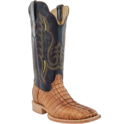 R.Watson® Men's Saddle Hornback Caiman Tail Square Toe Boots RW3010-2