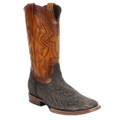 Rockin Leather® Men's Distressed Brown Genuine Sharkskin Boots 8000