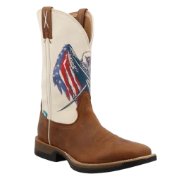 Twisted X Men's Tech X Pecan With Red, White, And Blue Square ToeBoots MXWW002