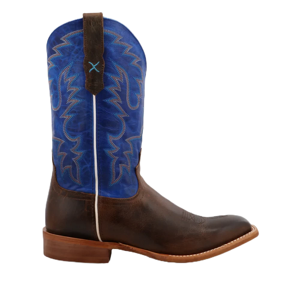 Twisted X® 12" Rancher Indigo Blue & Brown Square Toe Boots MRAL029 - Image 2