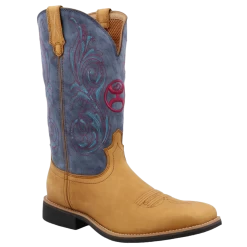 Twisted X® Men's Hooey Peanut And Teal Square Toe Boots MHY0034