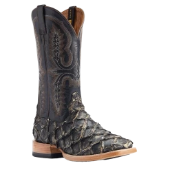 Ariat® Men's Deep Water Exotic Distressed Black Western Boots 10044420