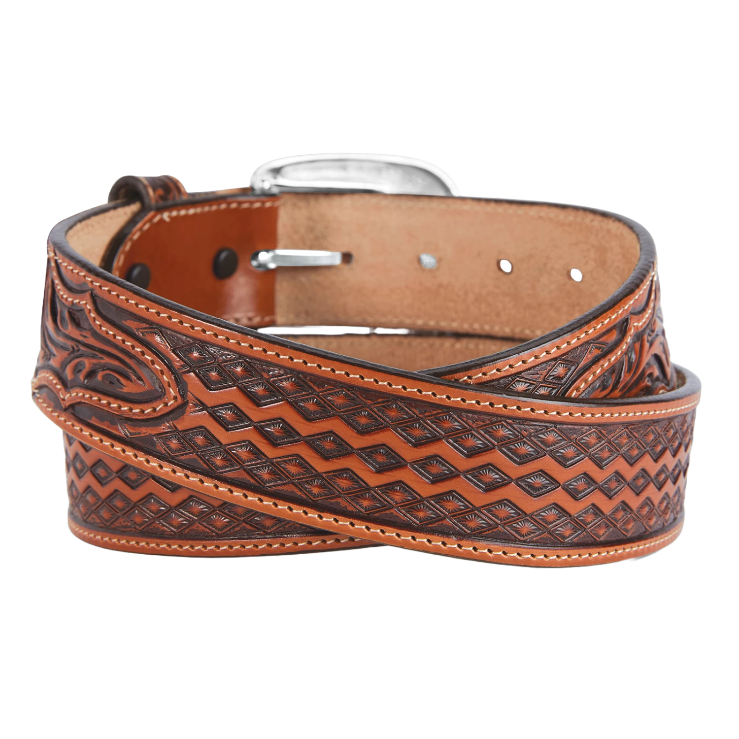 Brighton® Men's Diamond Road Tan Leather Belt C14074 - Image 2