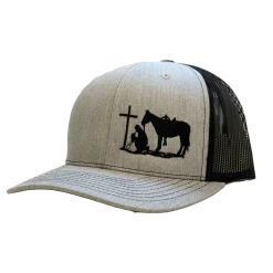 Dally Up Heather Grey And Black Cowboy Praying Snapback Cap DALLY-160