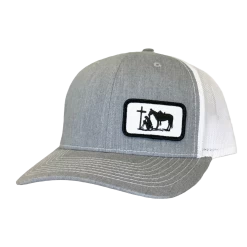 Dally Up Praying Cowboy Heather Grey And White Snapback Cap DALLY-183