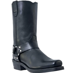 Dingo Men's Black Dean Leather Harness Boots DI19057