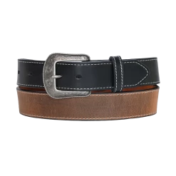 Heritage Leathers® Men's Black Three Piece Vintage Center Belt 2113