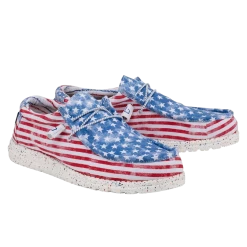 Hey Dude® Men's Wally Patriotic Stars & Stripes Casual Shoes 40001-9C8