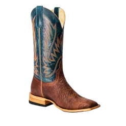Horse Power® Men's Shrunken Cowboy Comanche Navy & Brown Boots HP8054
