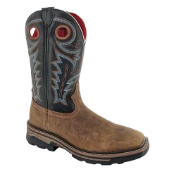 R. Watson Men's Coffee Distressed Buffalo Steel Toe Boots RW1012ST-WP