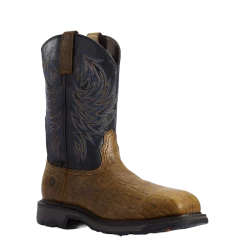 Ariat Men's WorkHog Composite Toe Distressed Brown Work Boots 10032454