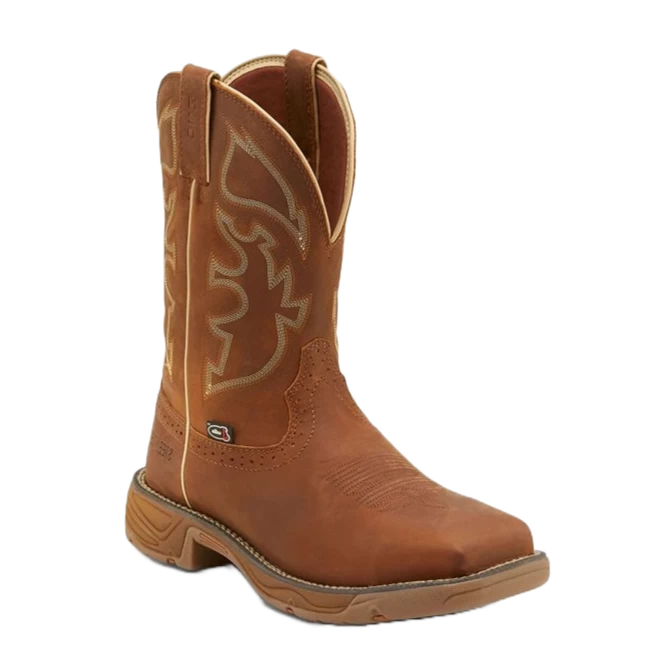 Justin Men's Stampede Rush Saddle Tan Steel Toe Work Boots WK4331