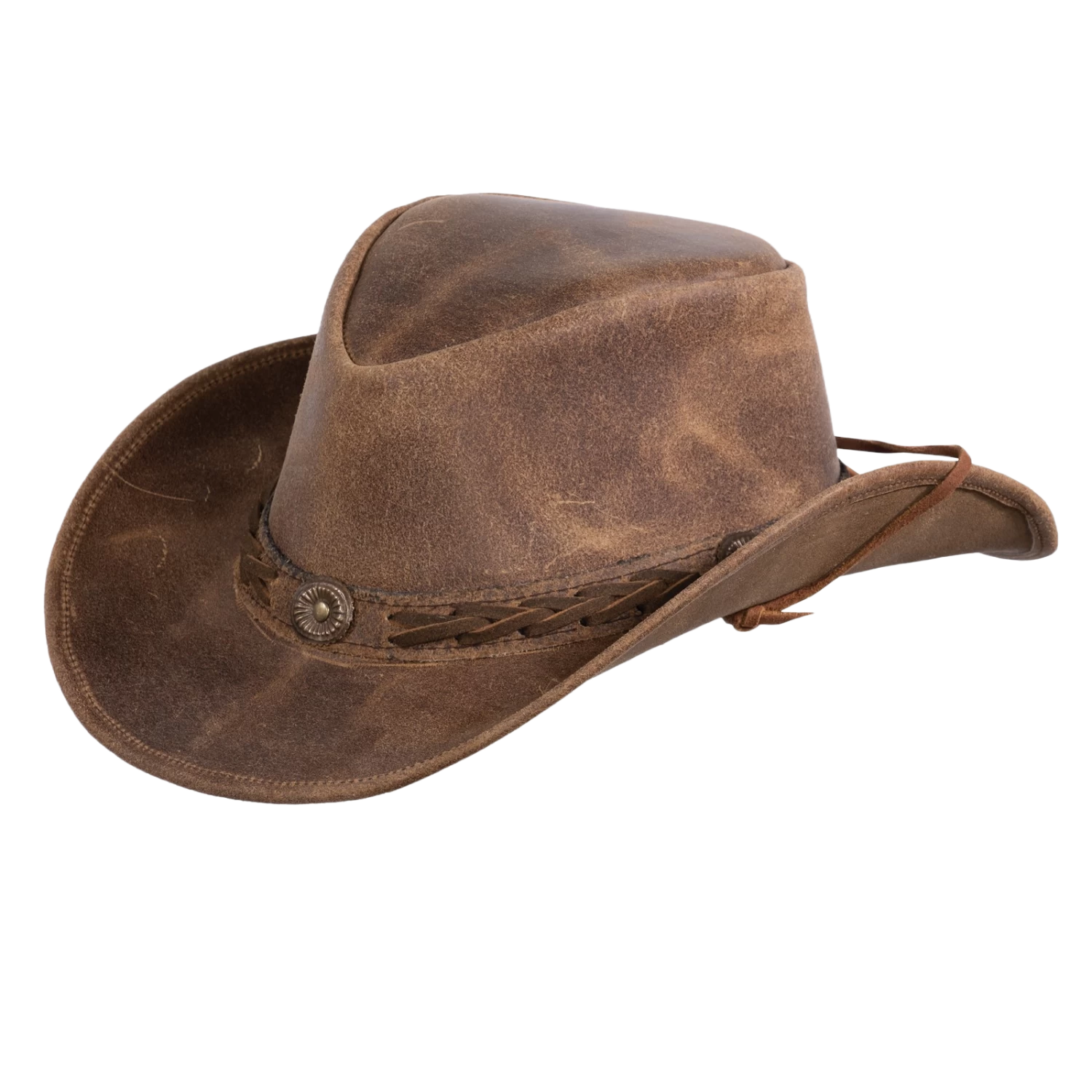 Outback Trading Company Men's Ridge Brown Leather Hat 13011-BRN
