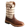 Twisted X Men's 12 Inch Elephant Print & Bone Brown Square Toe Boots MXBA006