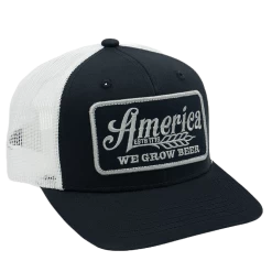 Rural Cloth We Grow Beer Graphic Blue Trucker Cap WGB-H13