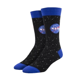 SockSmith Men's Nasa Logo Black Socks MNC2617-BLK