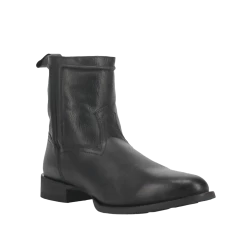 Laredo® Men's Lonnie Black Leather Ankle Boots 62080