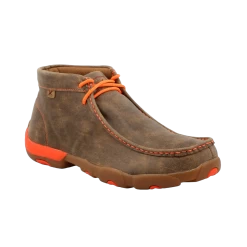 Twisted X Men's Neon Orange Brown Bomber Driving Mocs MDM0019