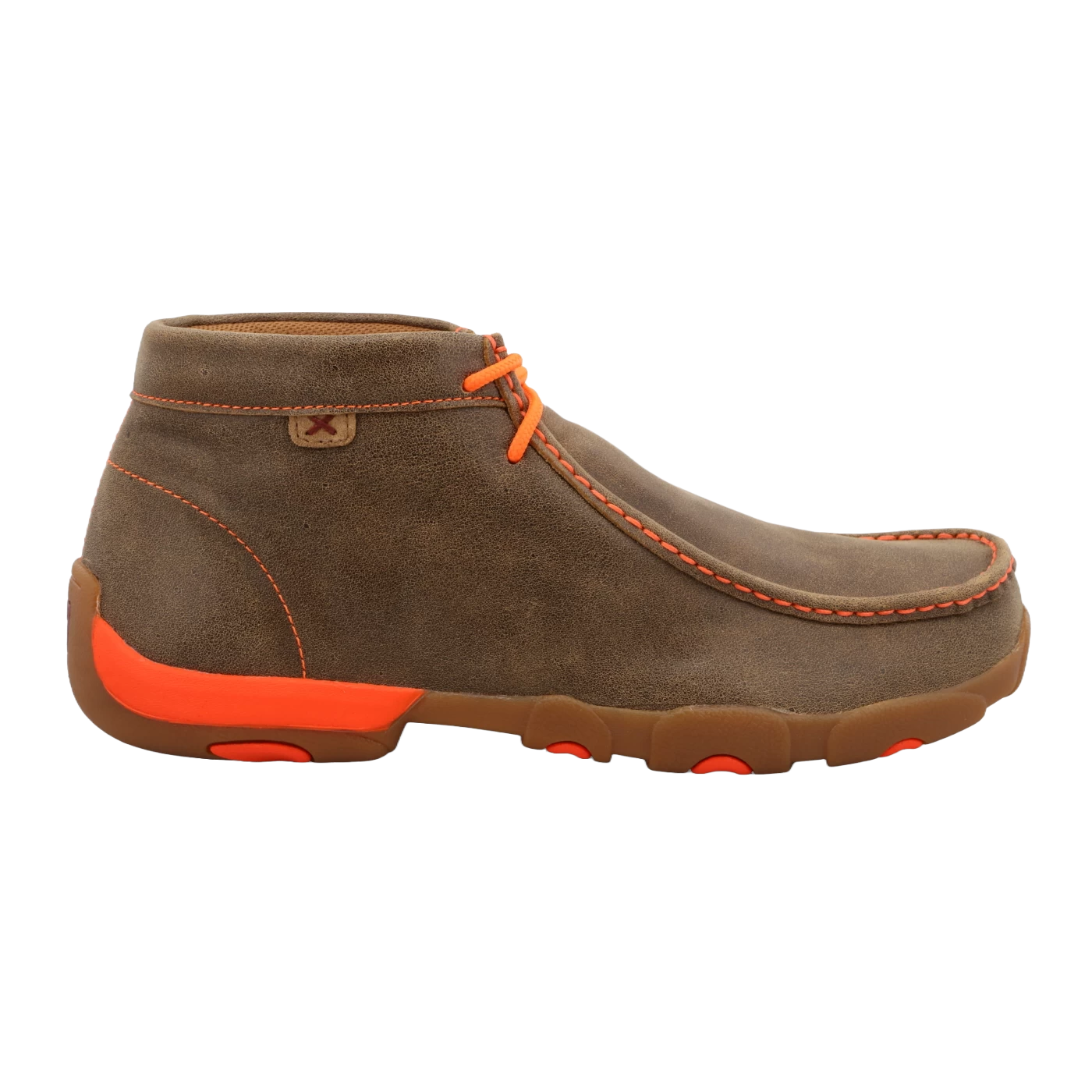 Twisted X Men's Neon Orange Brown Bomber Driving Mocs MDM0019 - Image 2
