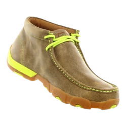 Twisted X Men's Brown Bomber/Neon Yellow Driving Mocs MDM0026