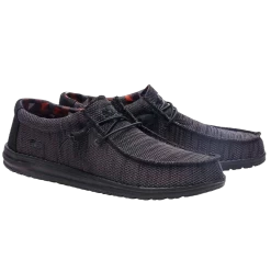Hey Dude Men's Wally Sox Jet Black Shoes 110354935-PB
