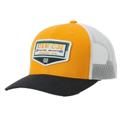 Cinch® Men's Yellow & White Logo Patch 6-Panel Trucker Hat MCC0660616