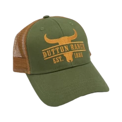 Yellowstone Men's Dutton Ranch Steerhead Green/Gold Trucker Hat 66-656-193