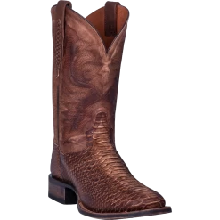 Dan Post Men's Brown Snake Skin Print Square Toe Boots DP4526