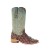Corral Boots Corral Men's Brown & Turquoise Fish Embroidery Boots A4048