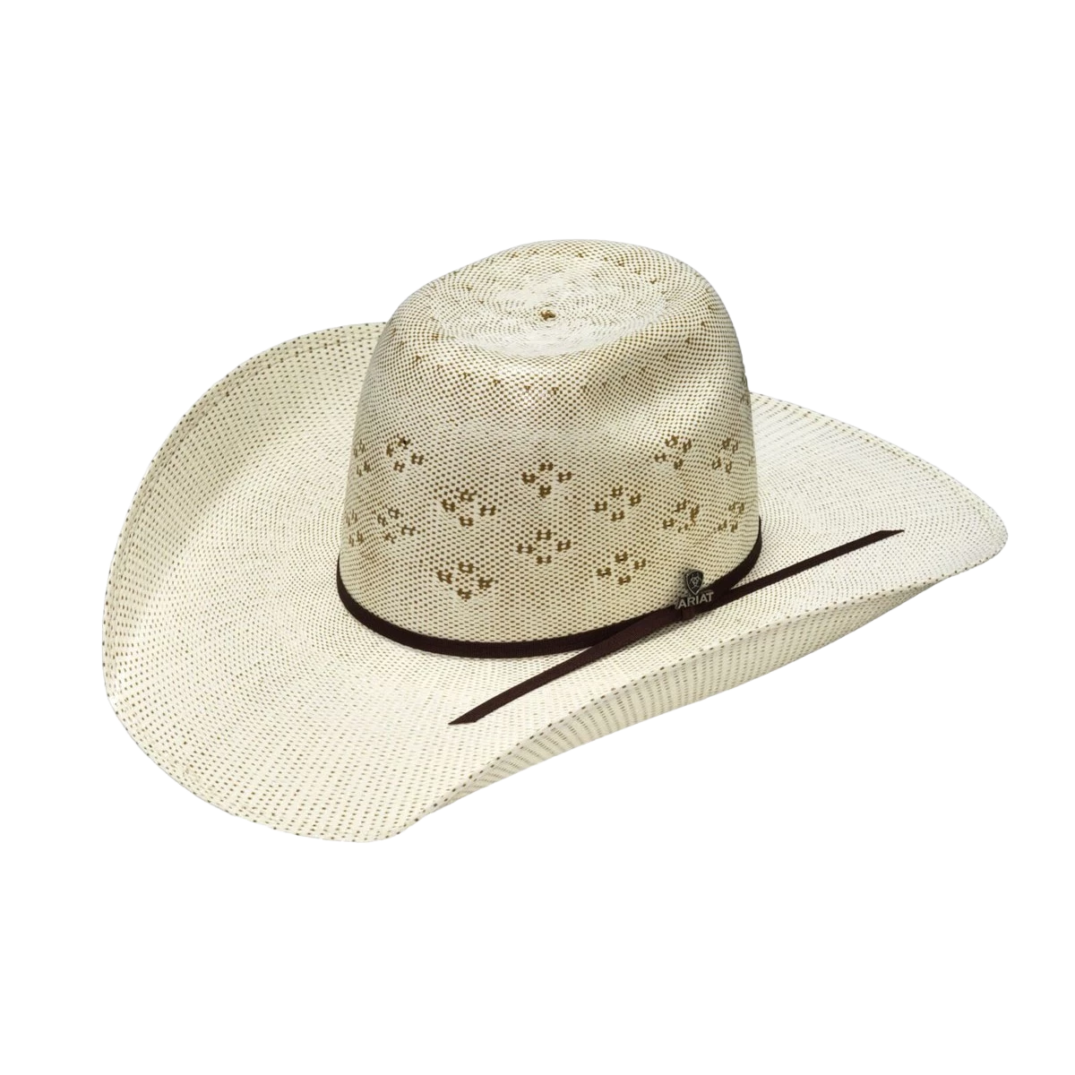 Ariat Unisex Bangora Straw Ivory & Brown Cowboy Hat A73240