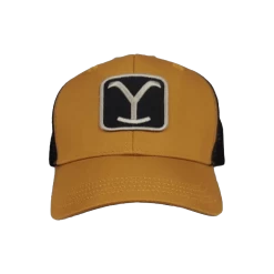 Yellowstone® Men's Logo Patch Camel Tan & Black Trucker Cap 66-656-189