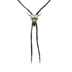 Double S Western Steer Skull Slide Bolo Tie 22233