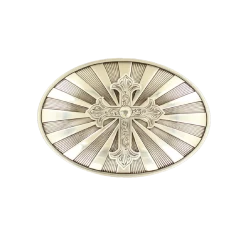 Nocona Men'sSilver Cross With Crystal Belt Buckle 37705