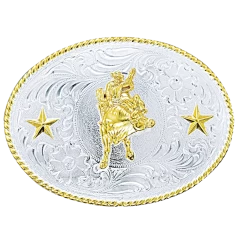 Nocona Men'sShinny Star Bull Belt Buckle 3757041