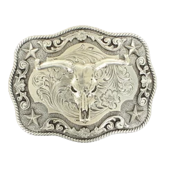 Nocona Steerhead With Stars Belt Buckle 3798664