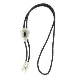 Double S Black Arrowhead & Stone Slide Bolo Tie 22120