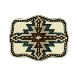 Nocona Navy & Brown Western Aztec Belt Buckle 37997