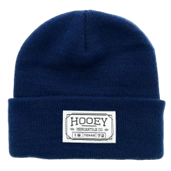Hooey Navy Beanie W/ White Rectangular Mercantile Patch 2050NV