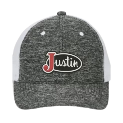 Justin® Men's Heather Grey & White Mesh Back Ball Cap JCBC013