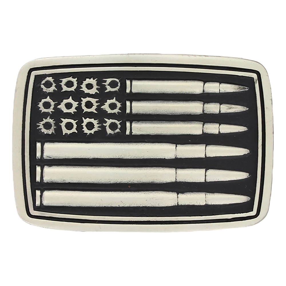 Montana Silversmiths Unisex Bullets & Holes Flag Attitude Buckle A709P