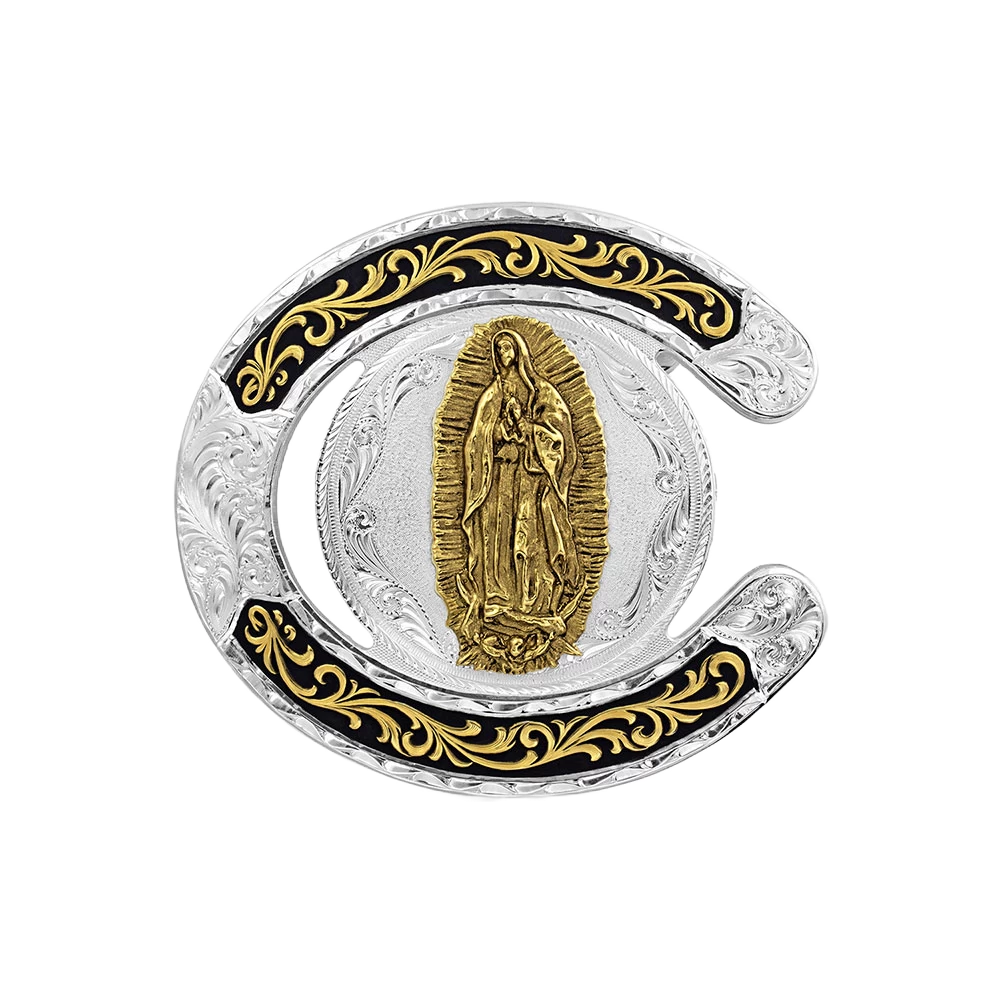 Montana Silversmiths Unisex Horseshoe Guadalupe Buckle 61375-523