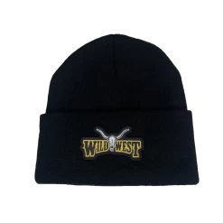 Wild West Logo Knitted Black Beanie S10556-1