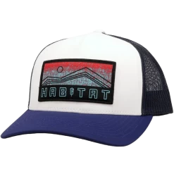Hooey "Habitat" 5- Panel White & Navy Trucker Snapback Hat 6012T-WHNV